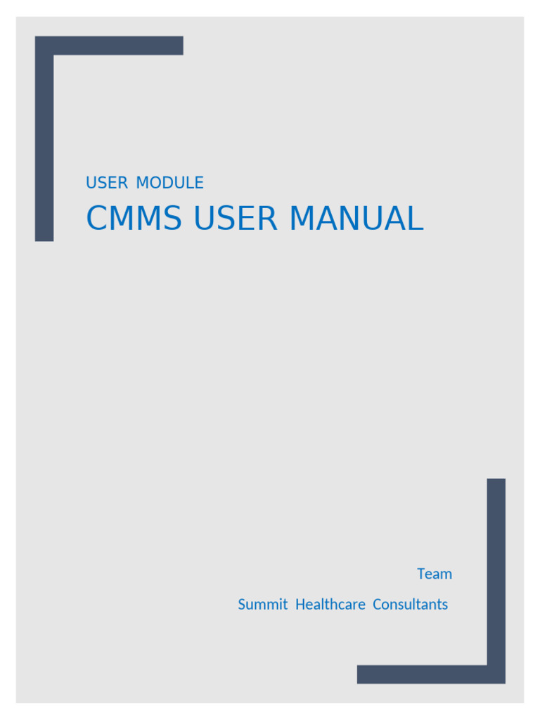 CMMS User Module Management Guide | PDF | Password | User (Computing)