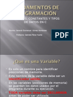 Variables, constantes y tipos de datos en C