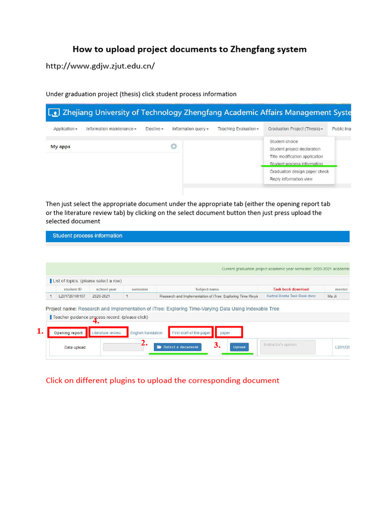 How To Upload Project Documents To Zhengfang System | PDF