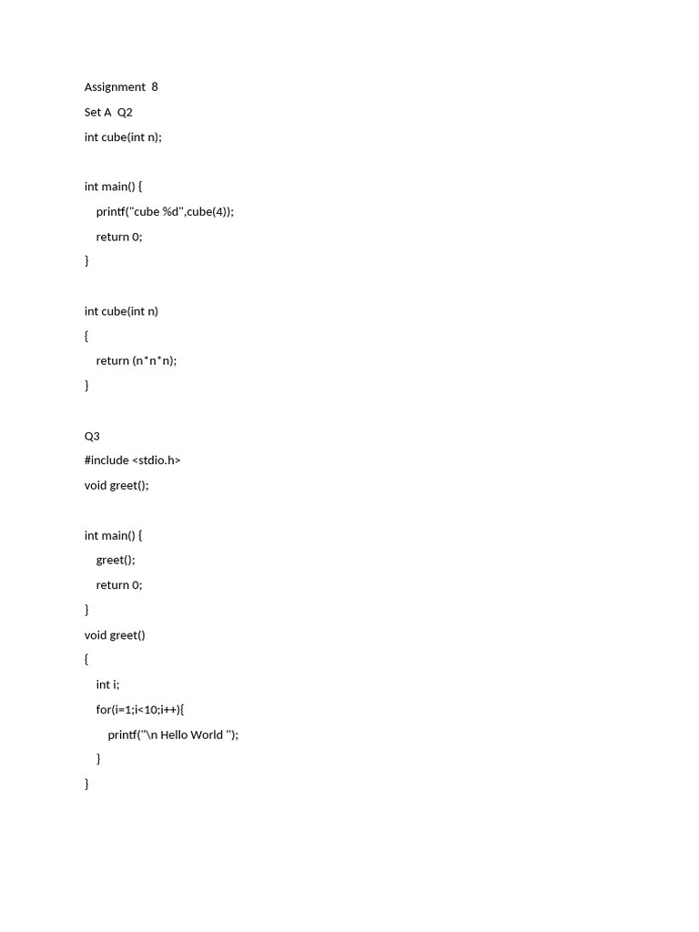 C Programming Function Examples | PDF