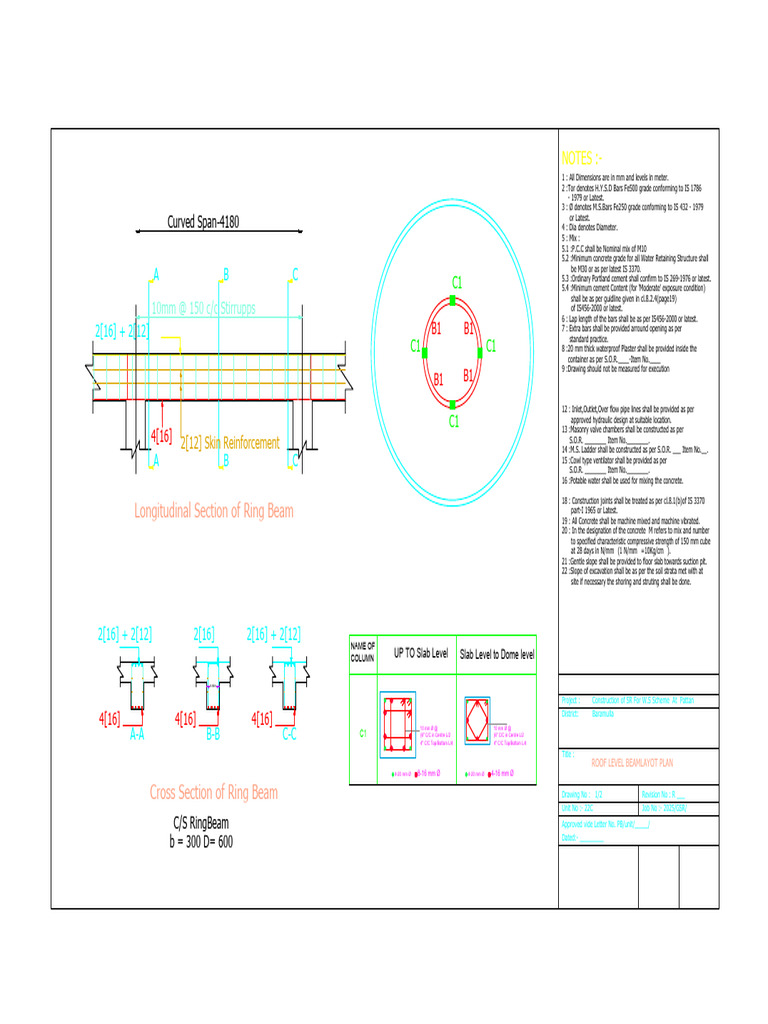 Water Retaining Structure Drawing | PDF | Concrete | Building Engineering