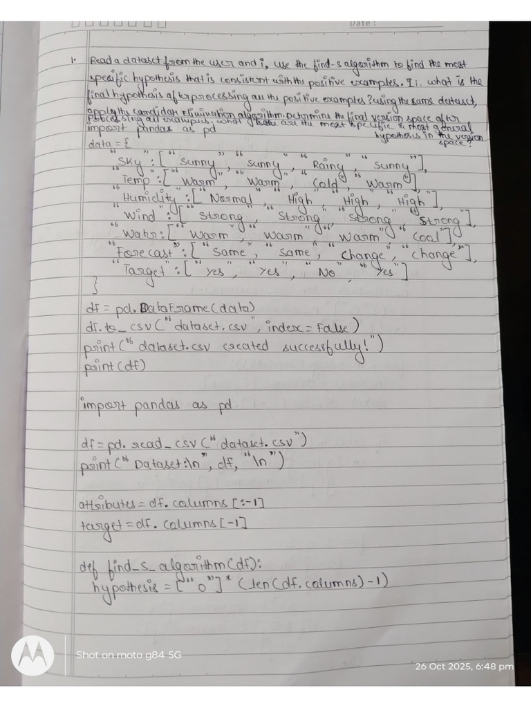 ML Lab 1 To 4TH | PDF