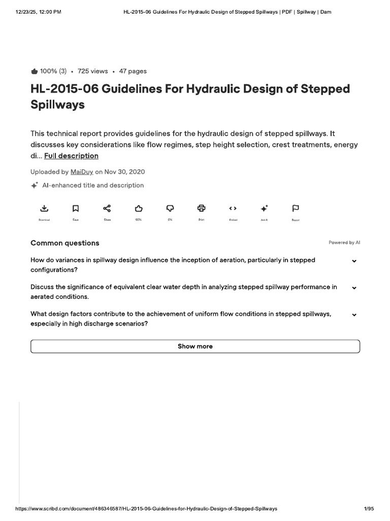 HL-2015-06 Guidelines For Hydraulic Des.. - Part1 | PDF