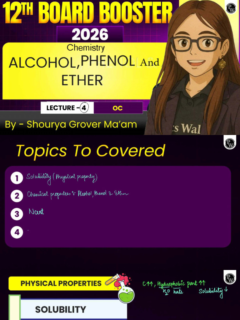 OC - Alcohol, Phenol and Ethers 04 Class Notes | PDF