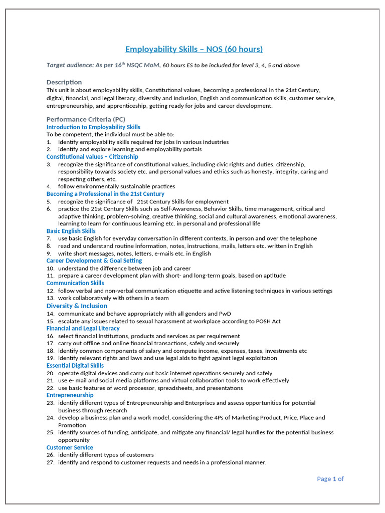 Essential Employability Skills Guide | PDF | Communication | Recruitment