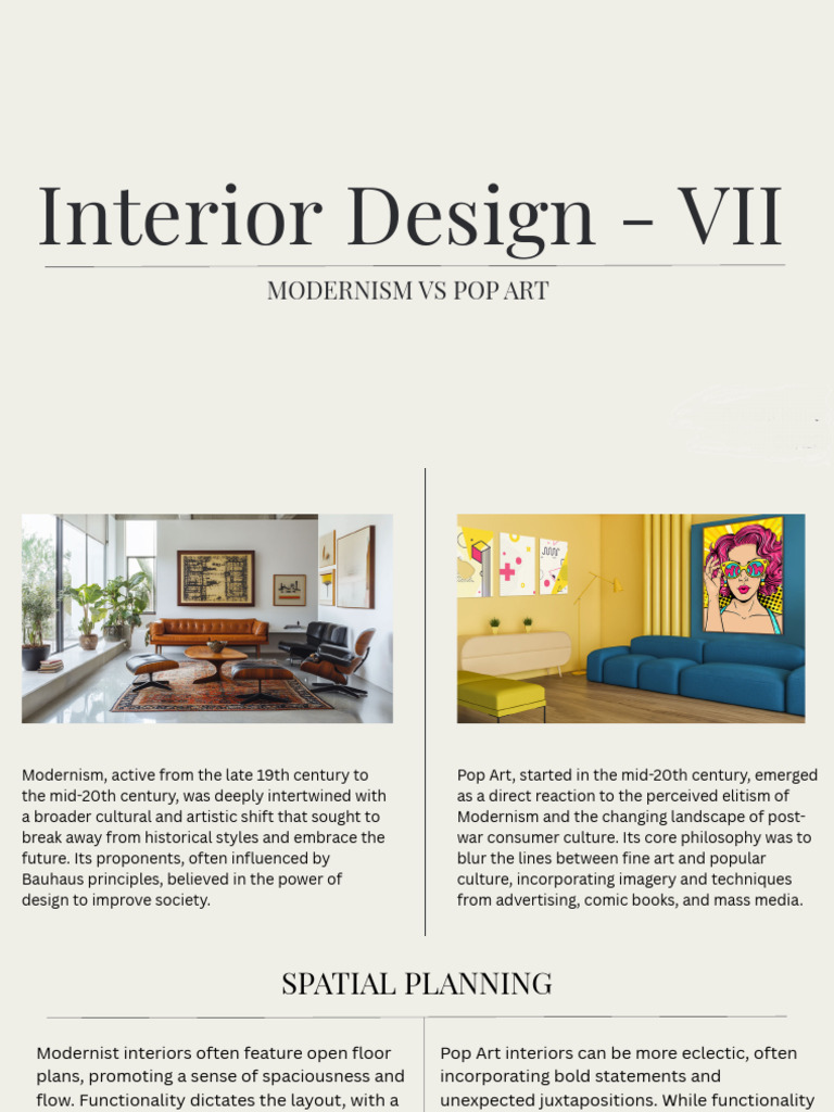 Modernism vs. Pop Art in Interior Design | PDF | Modernism | Design