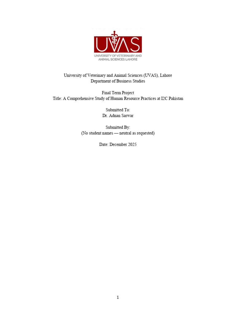 I2C - FULL - REPORT Not Full Prepared | PDF | Human Resource Management ...