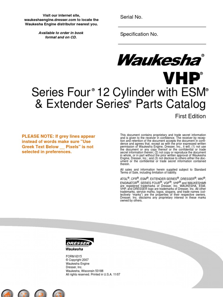 Waukesha 12 Cyl Extender Parts PDF