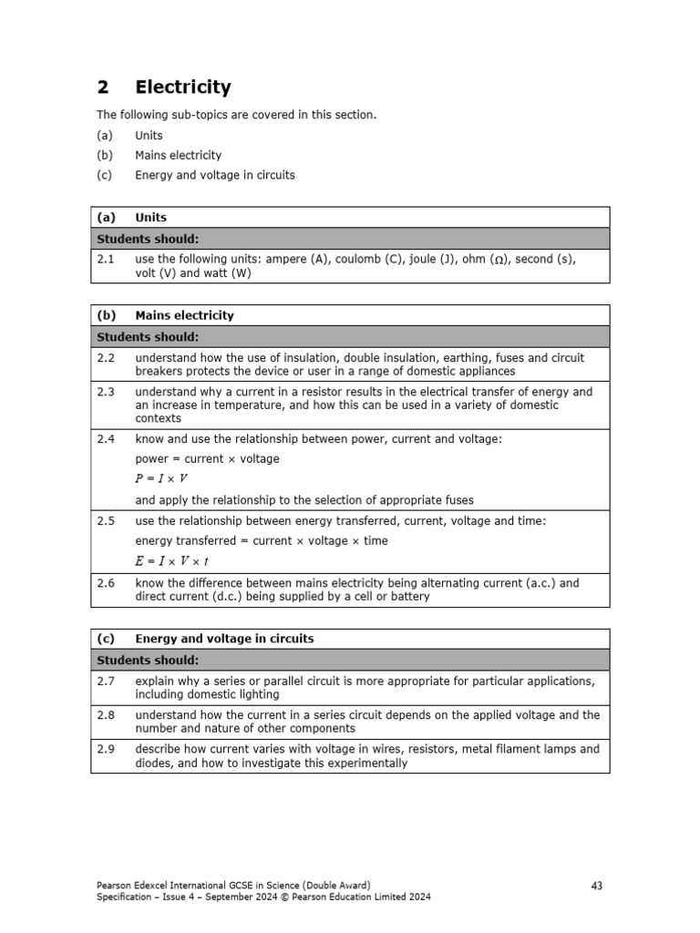 Electricity Concepts for GCSE Science | PDF | Voltage | Electric Current