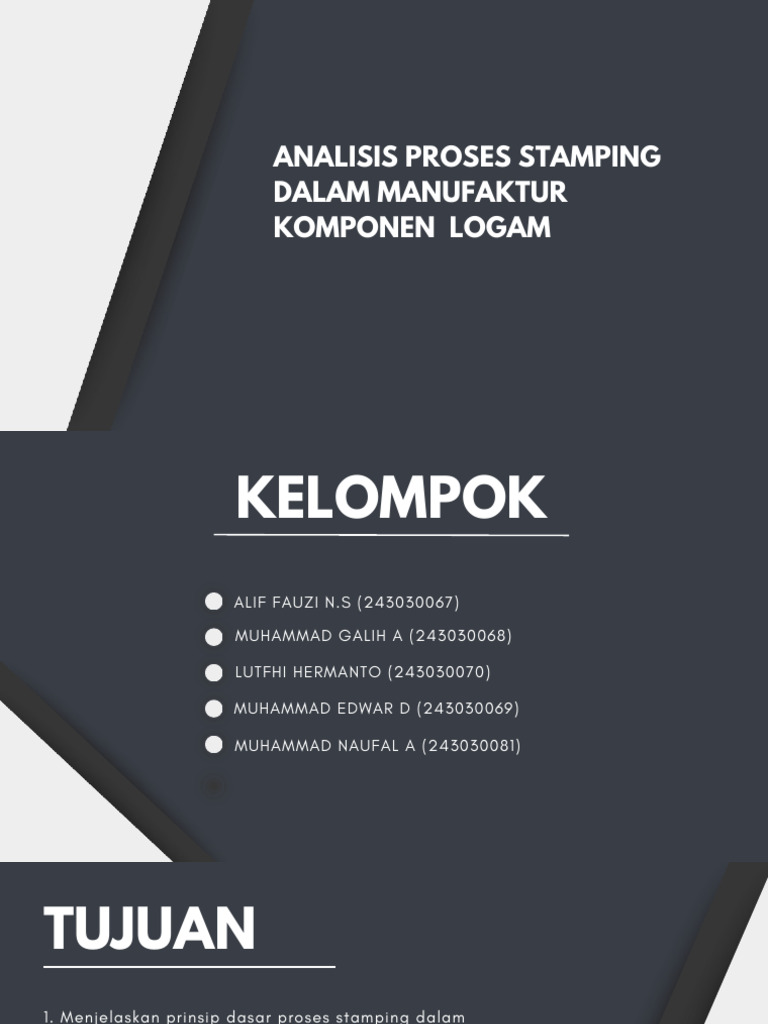 Proses Stamping dalam Manufaktur Logam | PDF