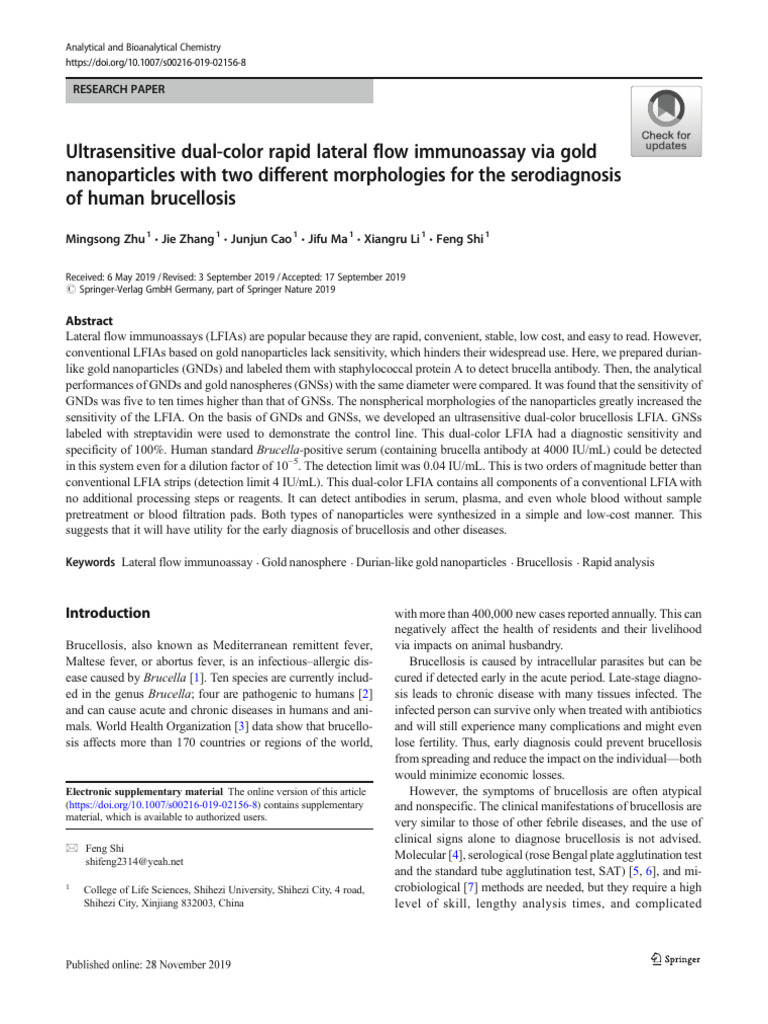 Ultrasensitive Dual Color Rapid Lateral Flow Immunoassay Via Gold ...
