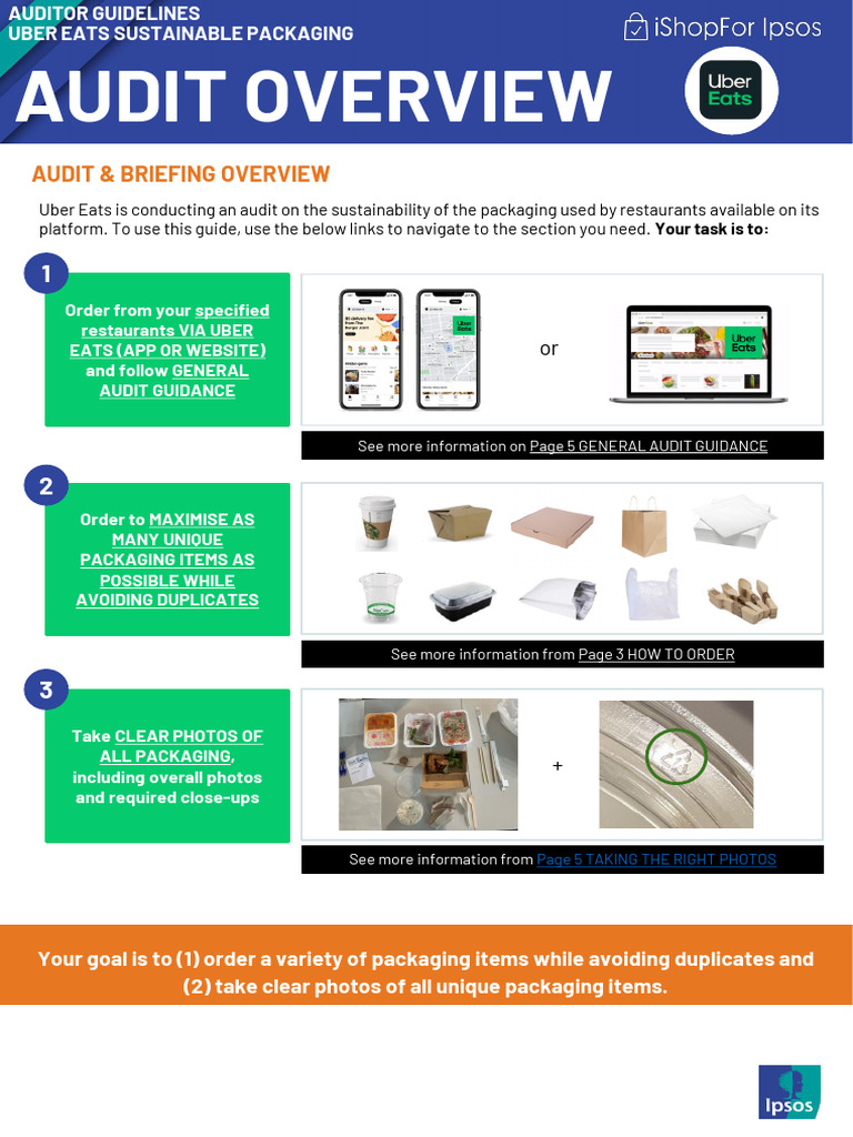 Uber Eats Sustainable Packaging Audit Guide | PDF | Menu | Restaurants