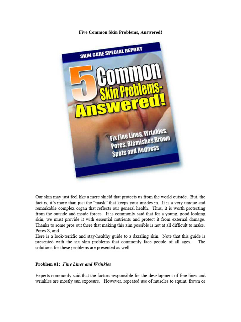 Solutions for 5 Common Skin Issues | PDF | Pimple | Sunscreen