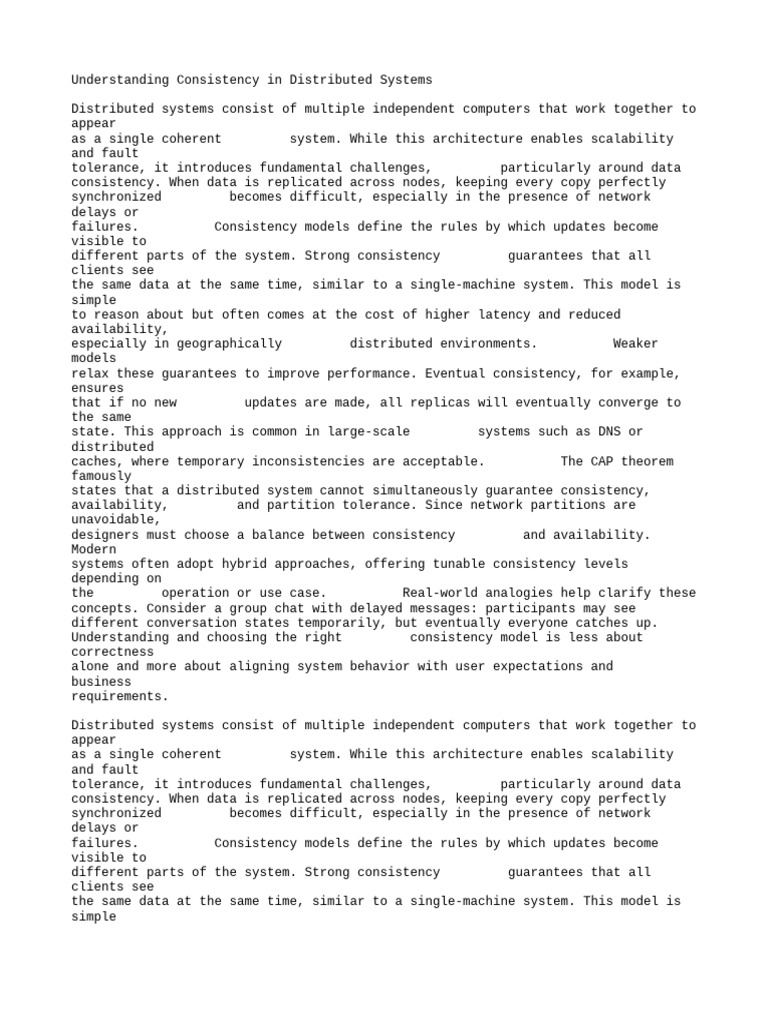 Consistency Models in Distributed Systems | PDF | Distributed Computing ...