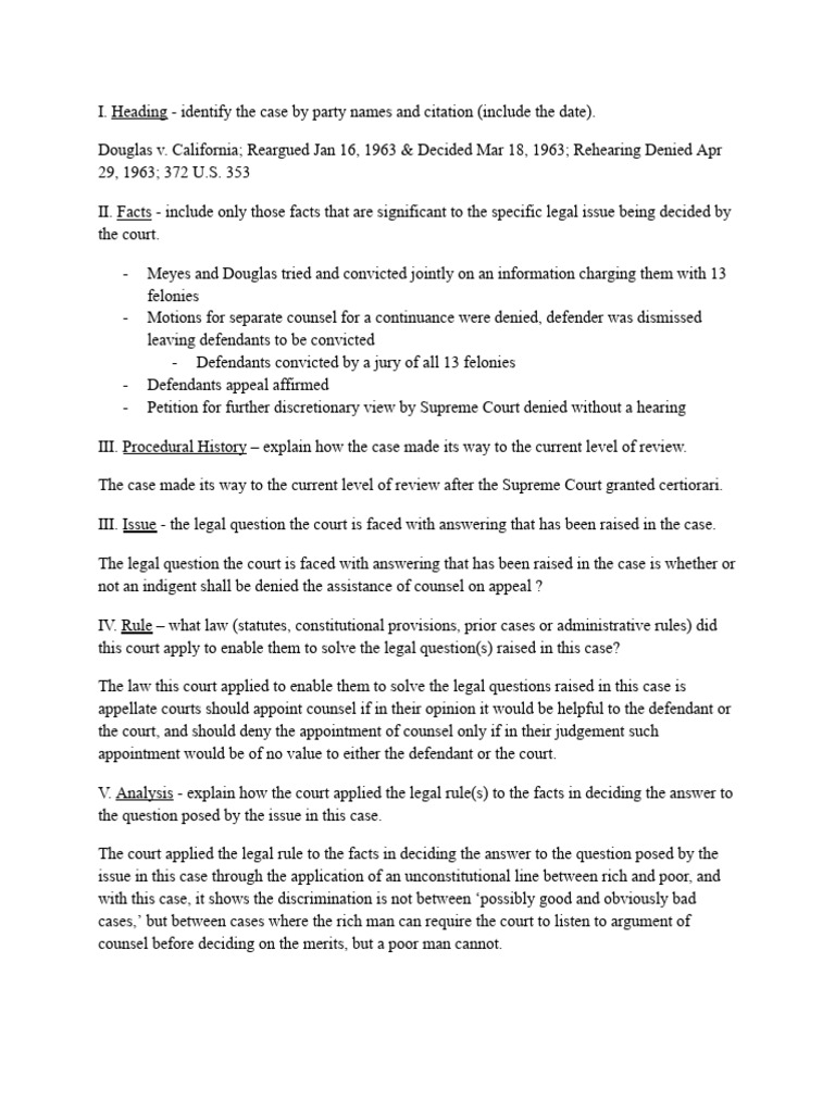 Douglas v. California Case Summary | PDF