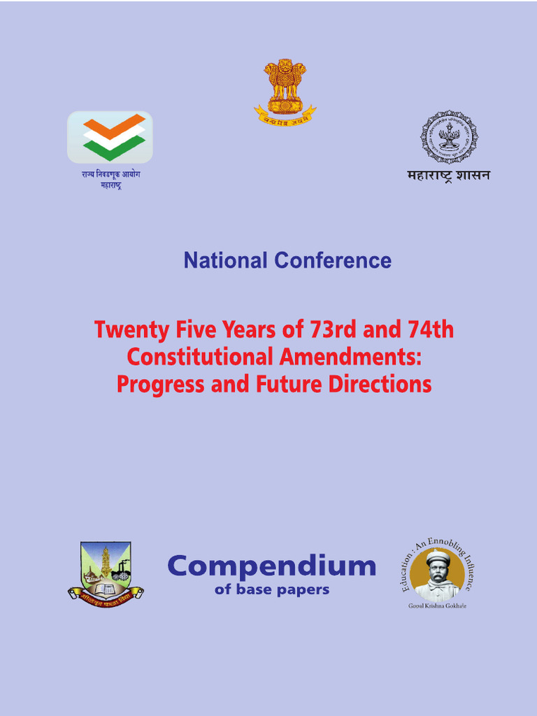 National Conference-25 Years of 73rd & 74th Constitutional Amendment ...