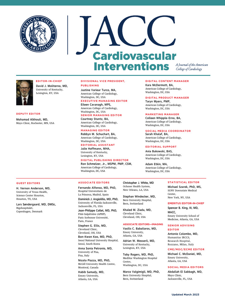 Full Issue PDF 2023 JACC Cardiovascular Interventions | PDF | Doctor Of ...