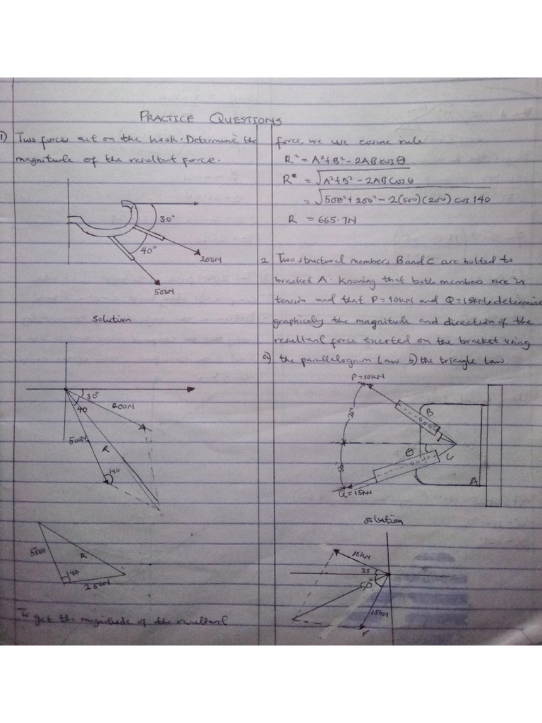 MEE 203 Practice Questions 1 Solutions | PDF