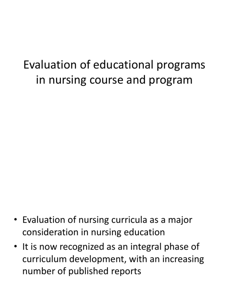 Evaluating Nursing Education Programs | PDF | Nursing | Evaluation
