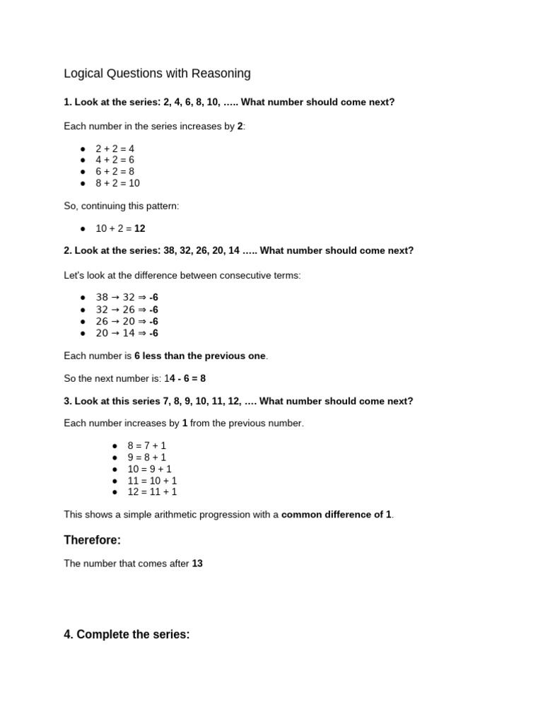 Logical Reasoning and Series Questions | PDF | Numbers | Chess