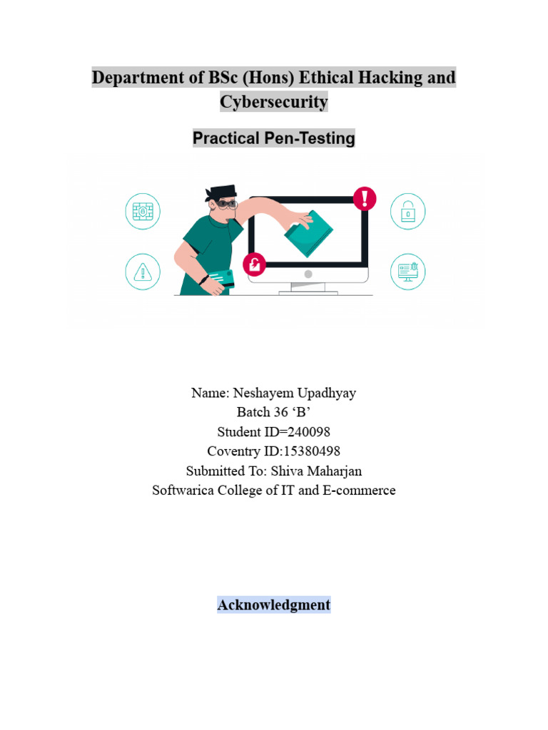 Practical Penetration Testing Report | PDF | Security | Computer Security