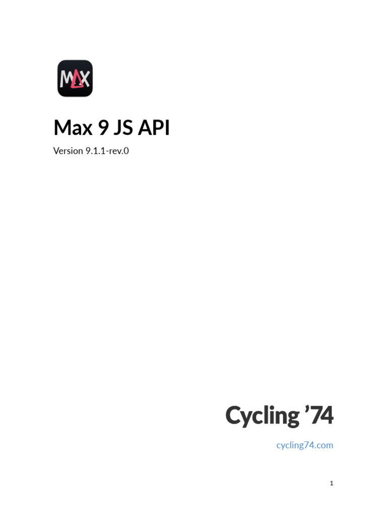 Max 9 JavaScript API Reference Guide | PDF | Computer File | File Format
