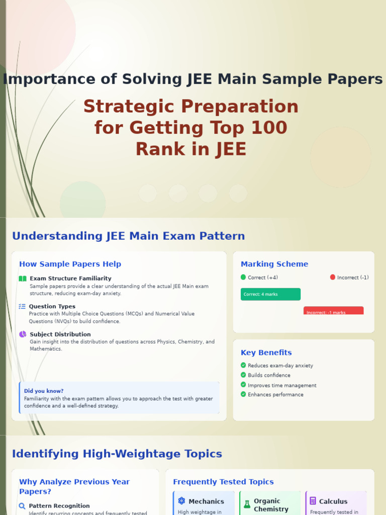 Master JEE Main with Sample Papers | PDF | Multiple Choice | Sampling ...