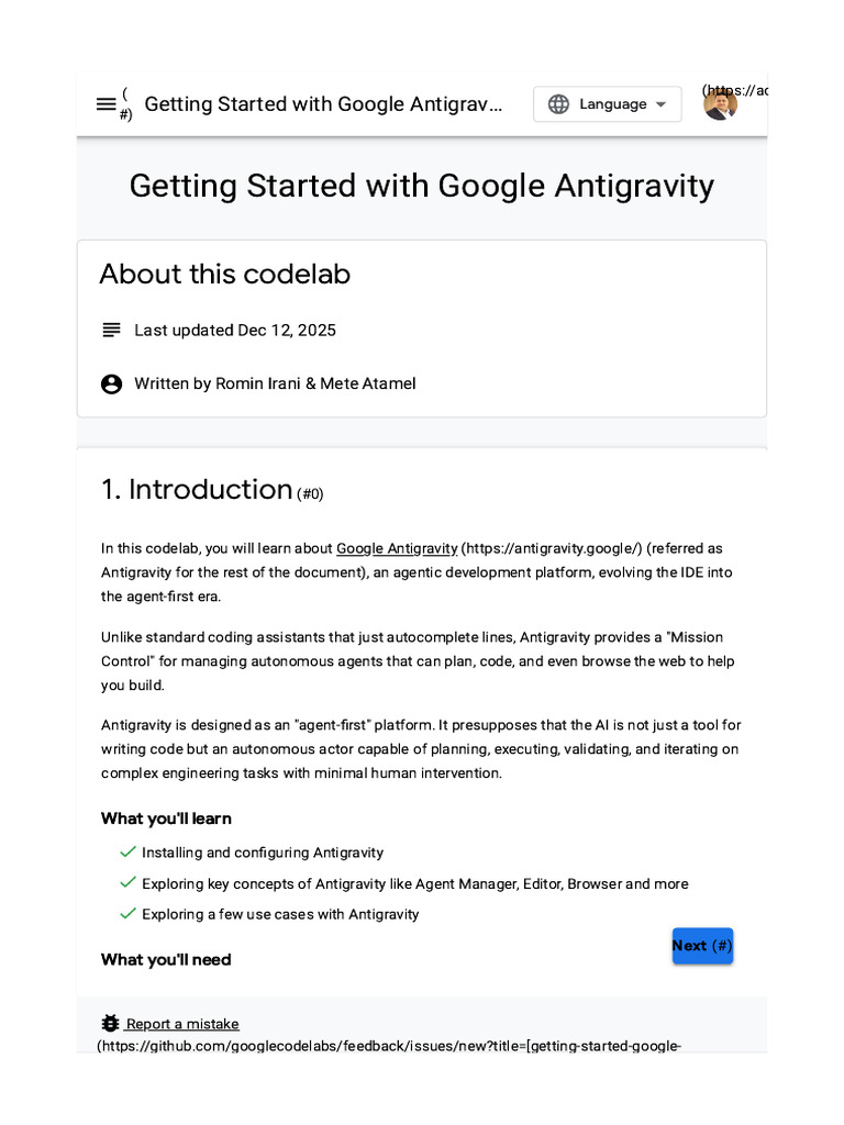 Getting Started with Google Antigravity | PDF