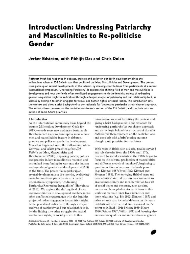 Understanding Patriarchy and Masculinity | PDF