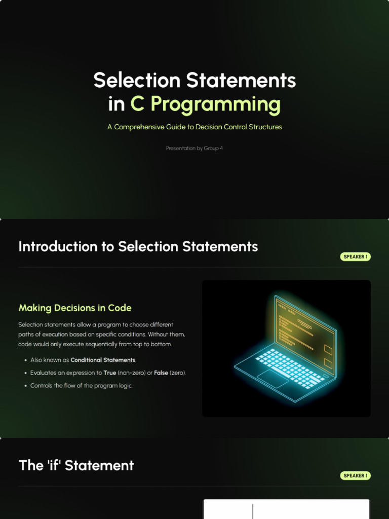 Selection Statements in C | PDF