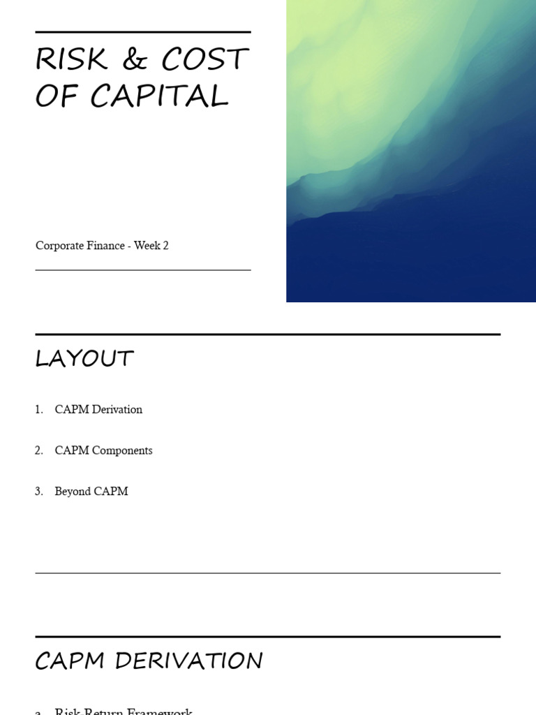 CAPM and Portfolio Risk Analysis | PDF | Capital Asset Pricing Model ...