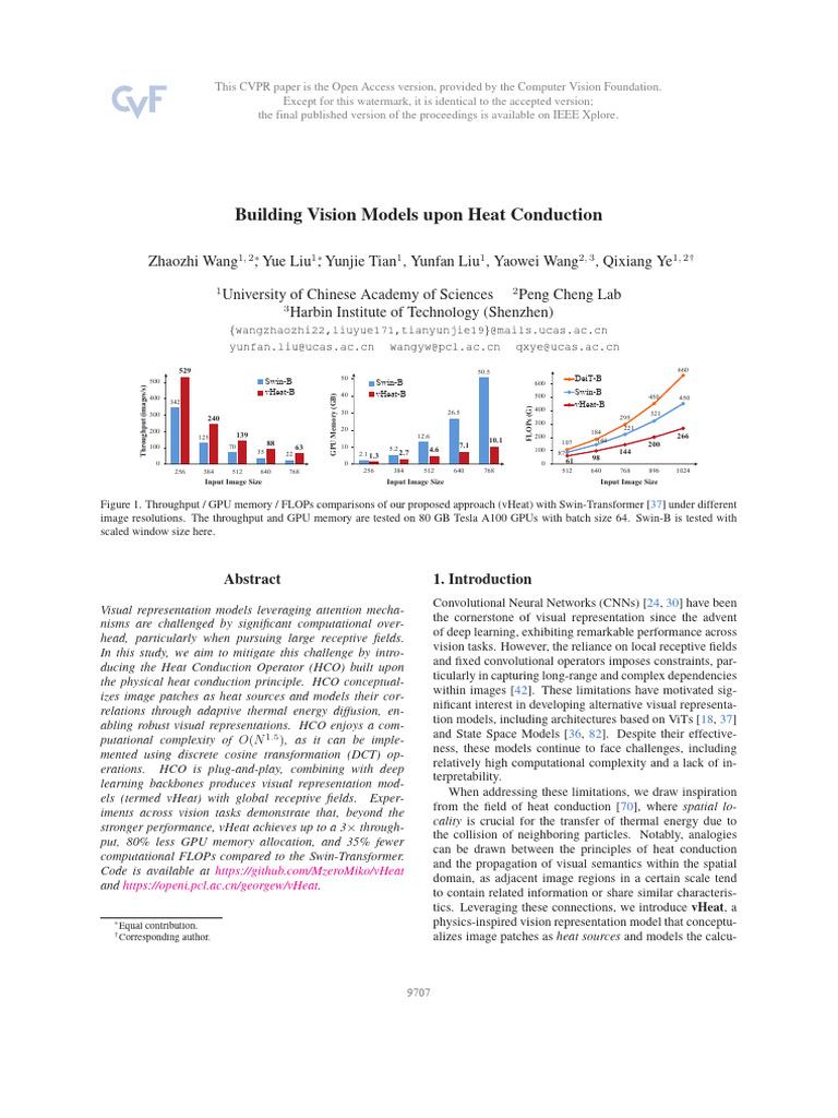 vHeat: Efficient Vision Models via Heat Conduction | PDF | Discrete ...
