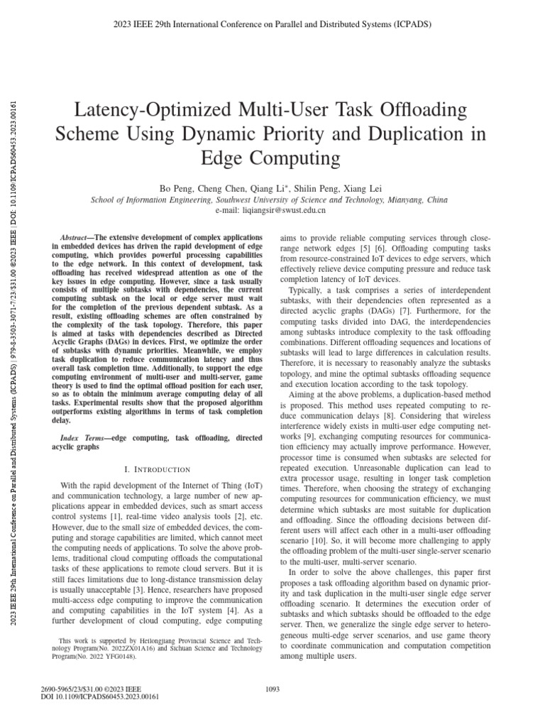 Latency-Optimized Multi-User Task Offloading Scheme Using Dynamic ...