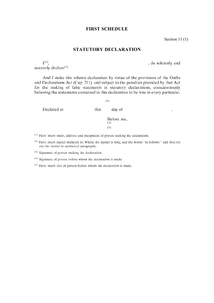 First Schedule: Section 11 | PDF