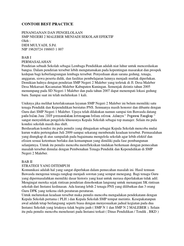 Contoh Best Practice