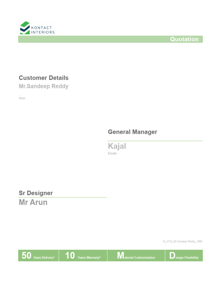 Detailed Interior Quotation Breakdown | PDF