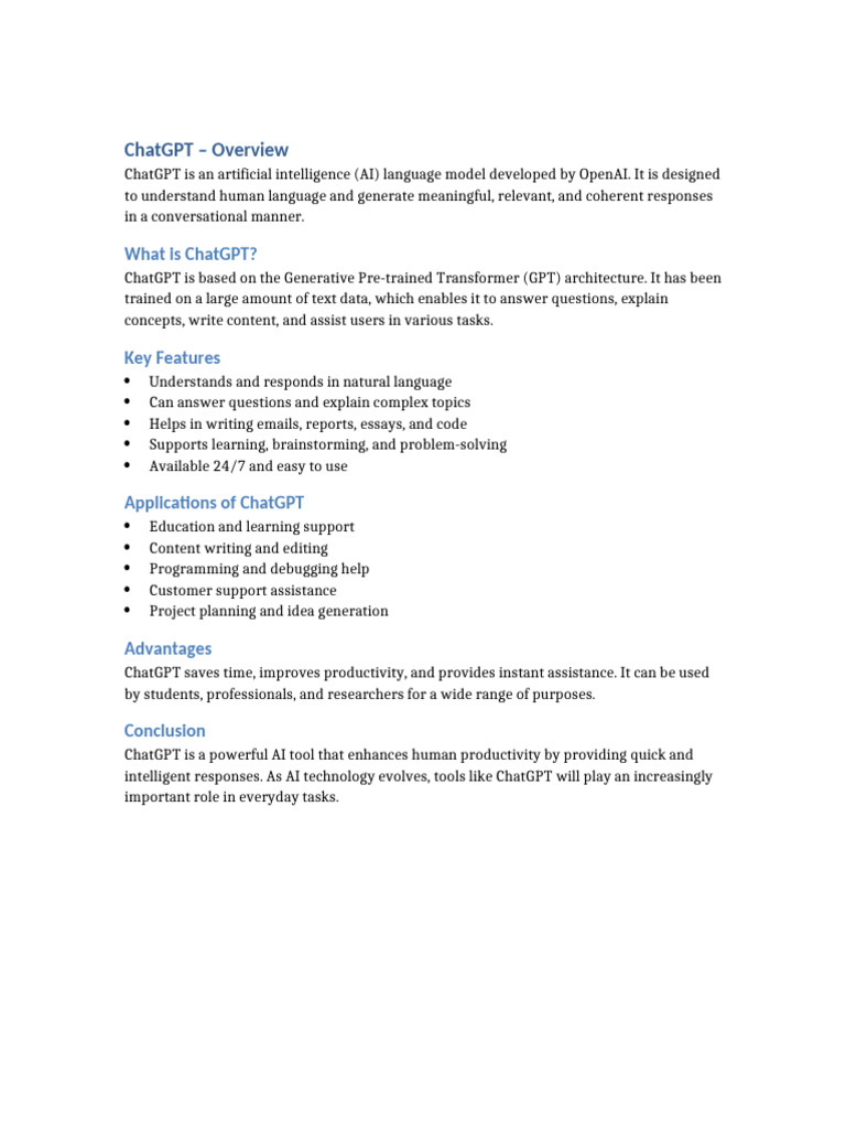ChatGPT: AI Language Model Overview | PDF