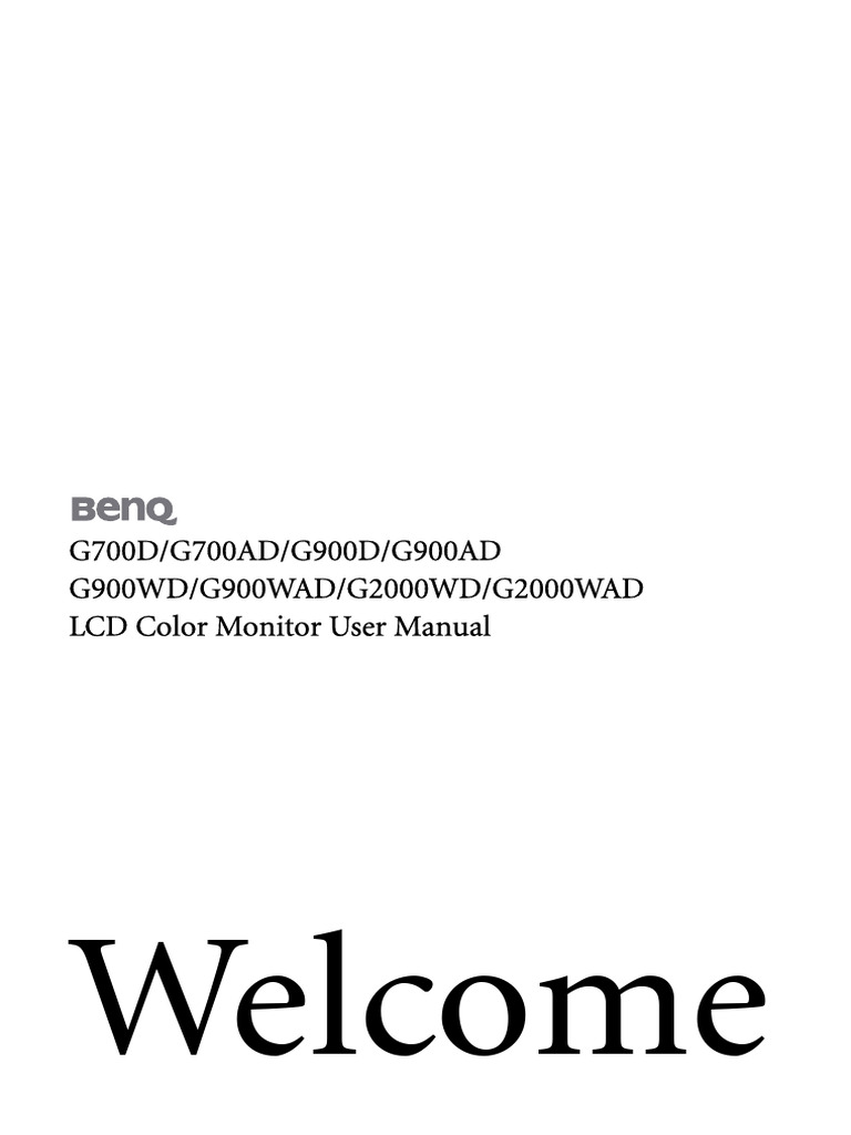 BenQ LCD Monitor User Manual Guide | PDF | Computer Monitor | Microsoft ...