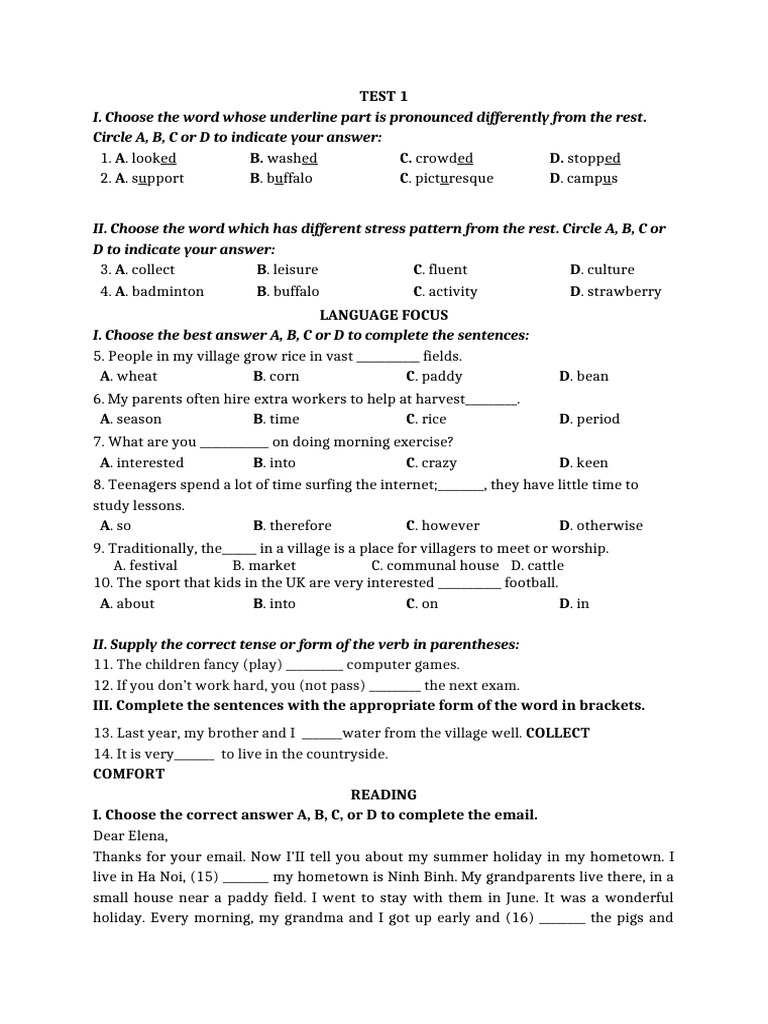 English Language Test Practice | PDF | Gift | Bribery