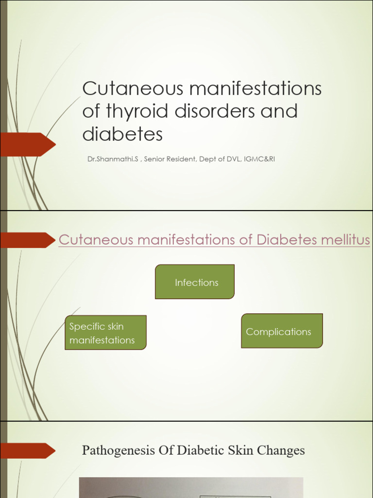 Skin Issues in Diabetes and Thyroid Disorders | PDF | Diabetes | Finger
