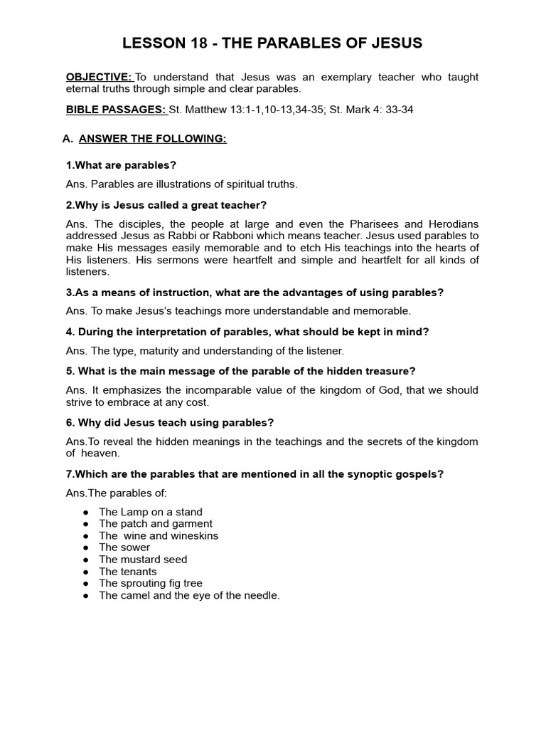 Understanding Jesus' Parables | PDF | Parables Of Jesus | Jesus