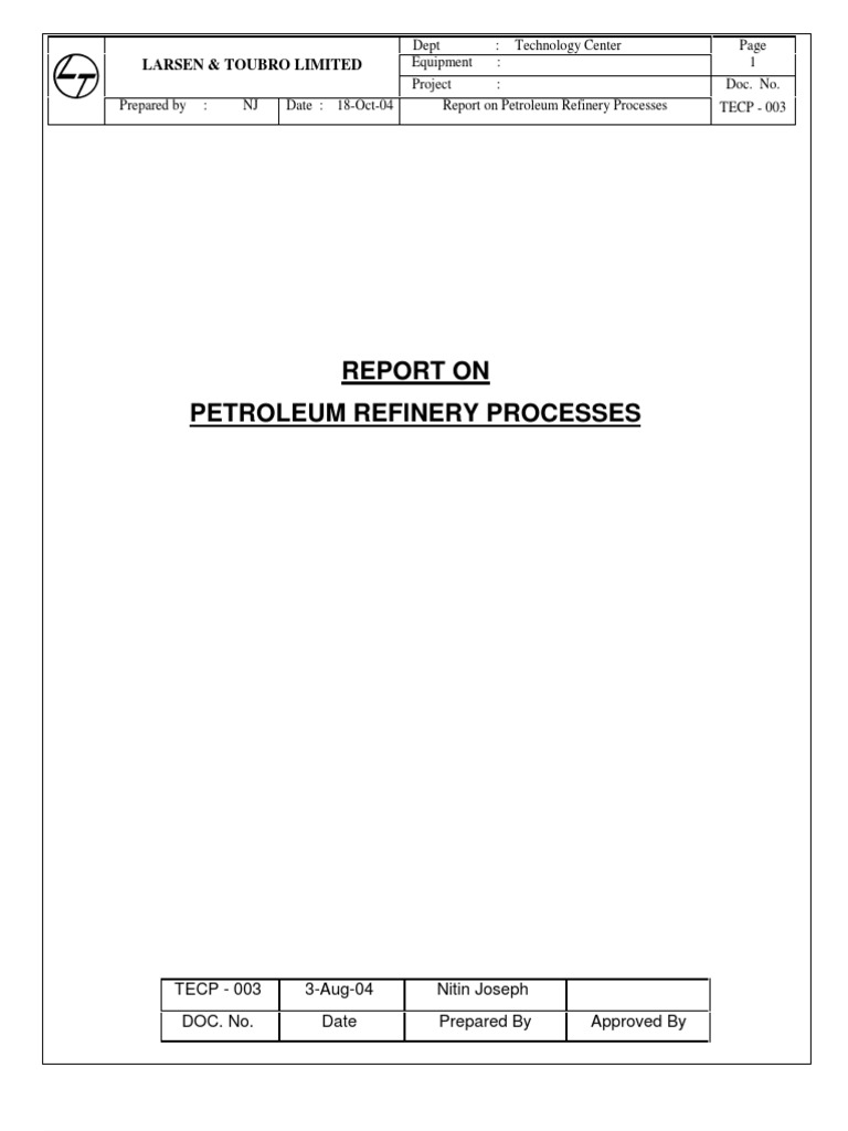 Petroleum Refinery | PDF | Cracking (Chemistry) | Oil Refinery