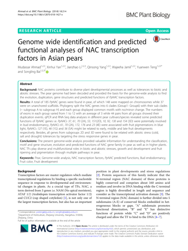 2018, Genome - Wide - Identification - and - Predicted - Functional ...