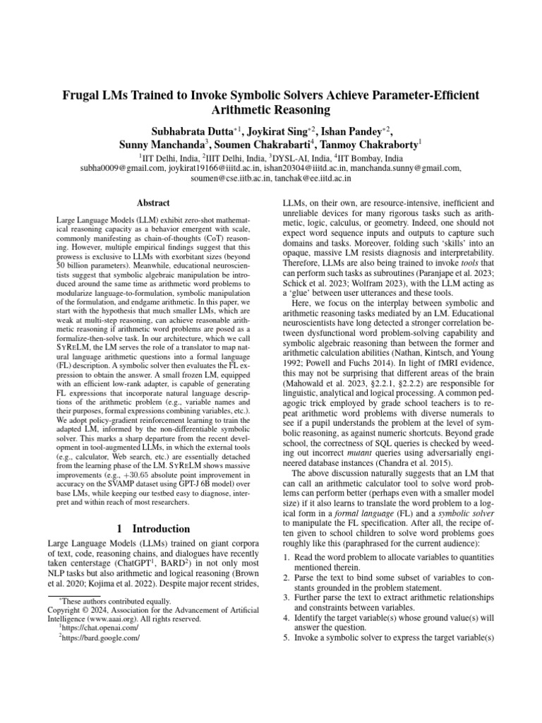 Frugal LMs for Efficient Arithmetic Reasoning | PDF | Python ...