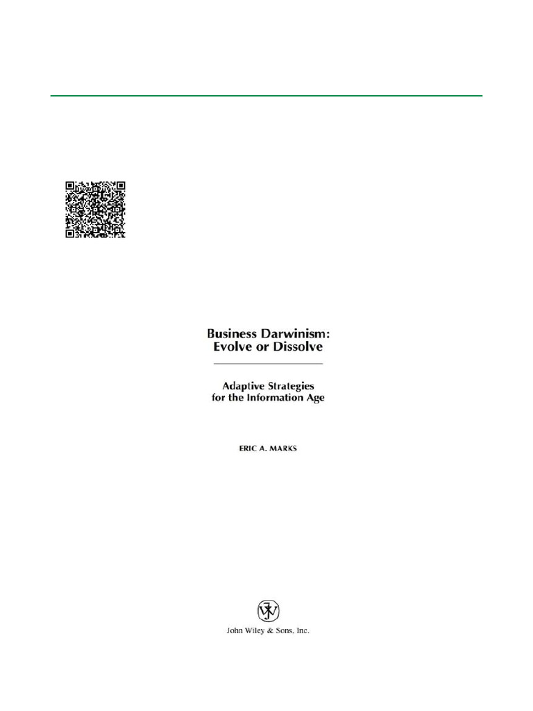 Business Darwinism Evolve or Dissolve Adaptive Strategies For The ...