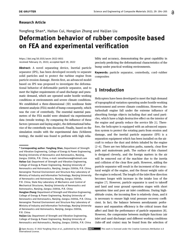 Deformation Behavior of Rubber Composite Based On | PDF | Deformation ...