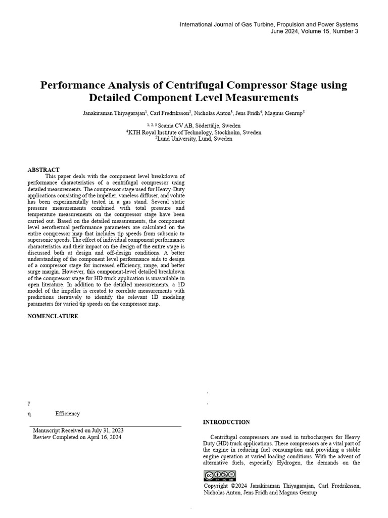 Performance Analysis of Centrifugal Compressor Sta | PDF | Fluid ...