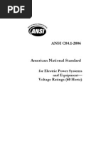 (ANSI C84.1-2006) Electric Power Systems and Equipment - Voltage Ratings (60 Hertz)