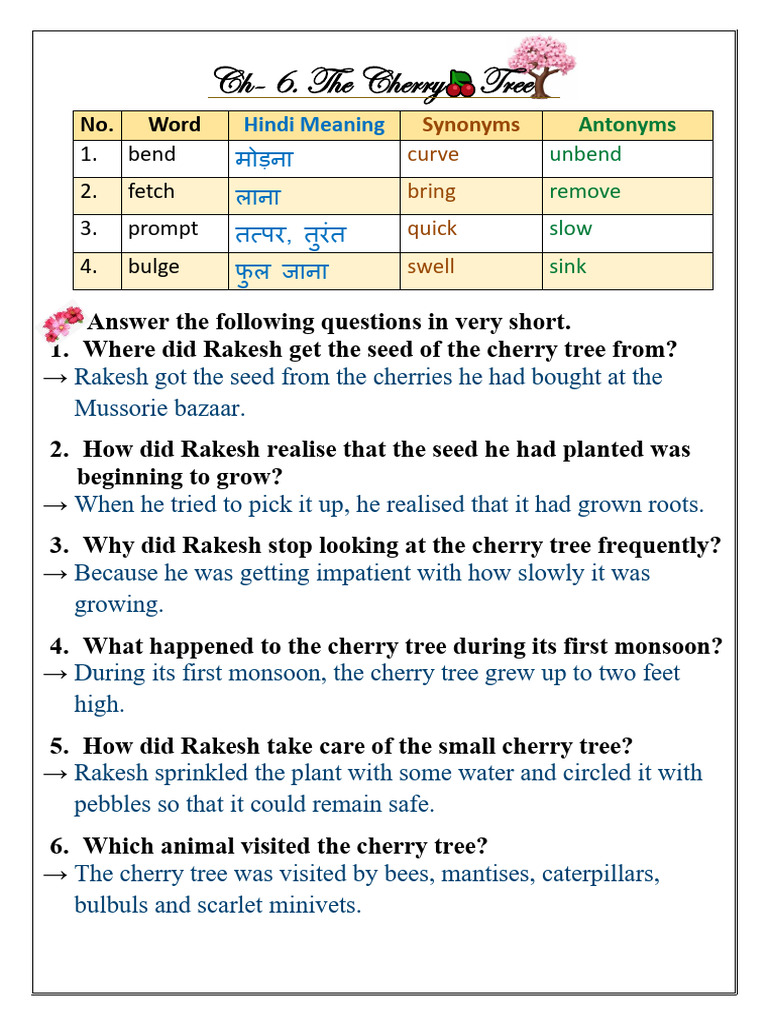 CH - 6 The Cherry Tree | PDF