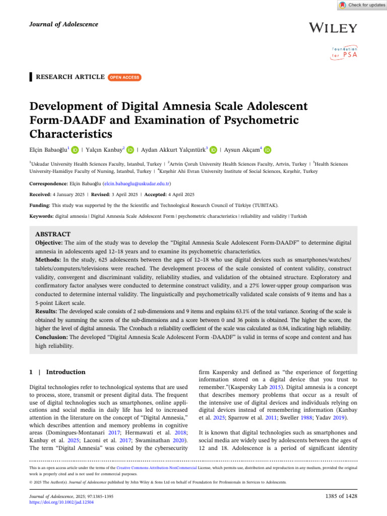 Curated visual reference: Picture Idea: Colored Development Of Digital Amnesia Scale Adolescent Form Daadf